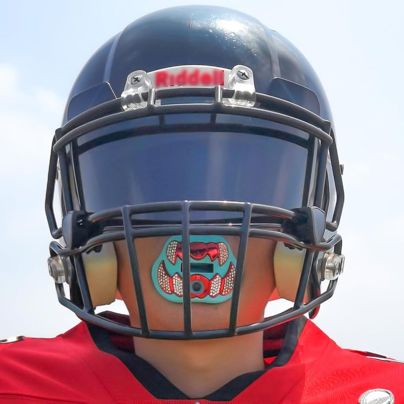 LeCool Football Mouth Guard with Connected Strap- 3D Beast Chrome Adult and Youth Mouth Guard-Mouth Piece for Sports for Maximum Air Flow and Teeth Protection - Image 5